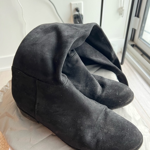 Women Black Suede Over the Knee Boots - Picture 3 of 3